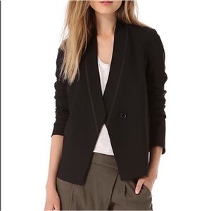 Vince Wool Asymmetrical Black Blazer One Button Size 10